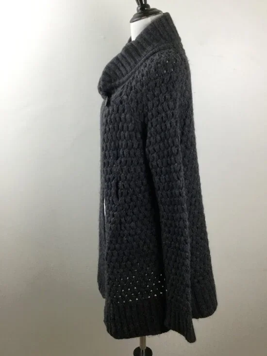 Vince Charcoal Grey One Button Long Cardigan m - Picture 3 of 7